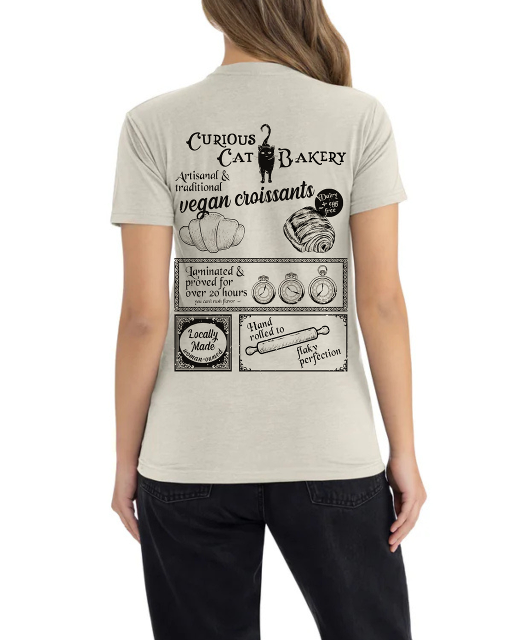 Curious Cat Bakery Croissant Tee