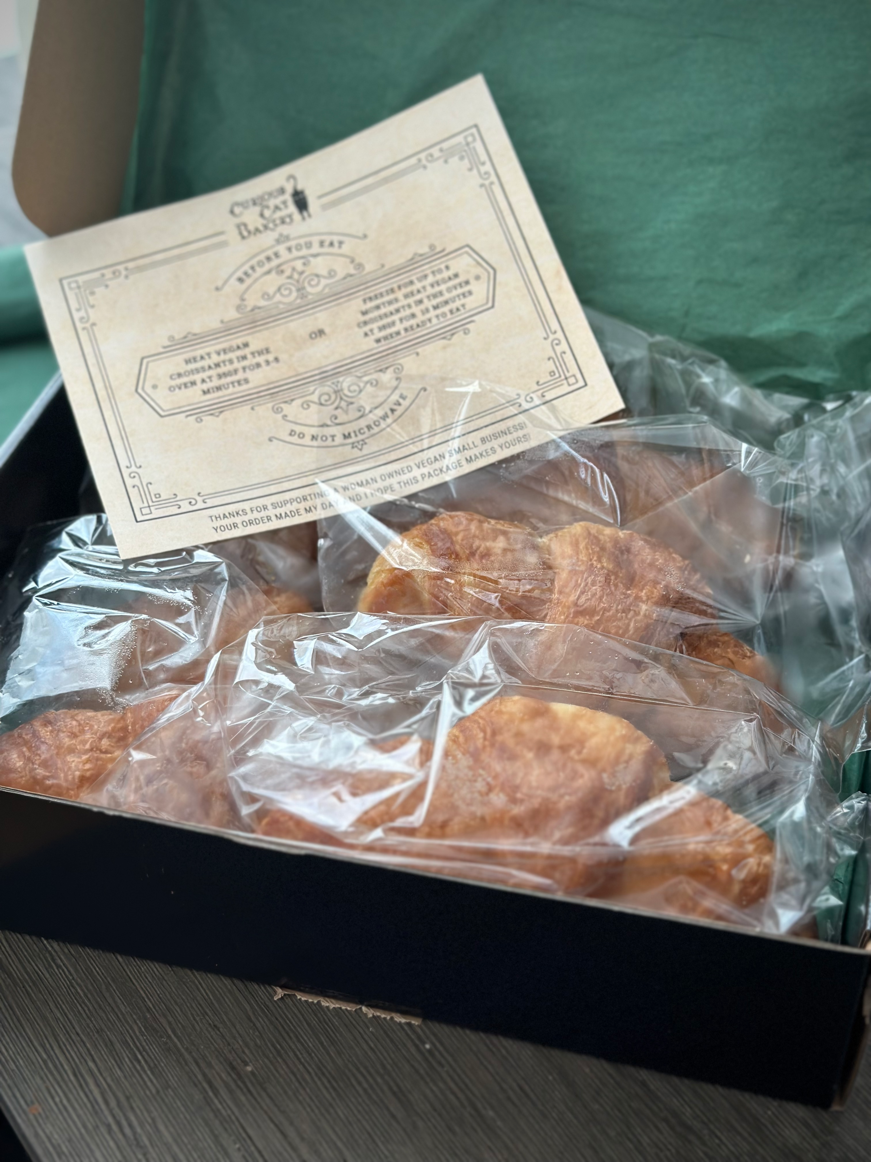 box of vegan croissants